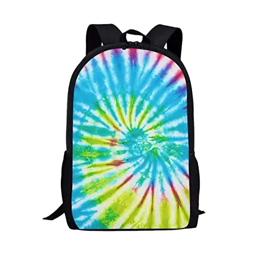 Marineblauwe Tie Dye Print Schooltas Kinderen Student Laptop Rugzak Voor Middelbare School Tieners Meisjes Boekentassen Reizen Dagrugzak