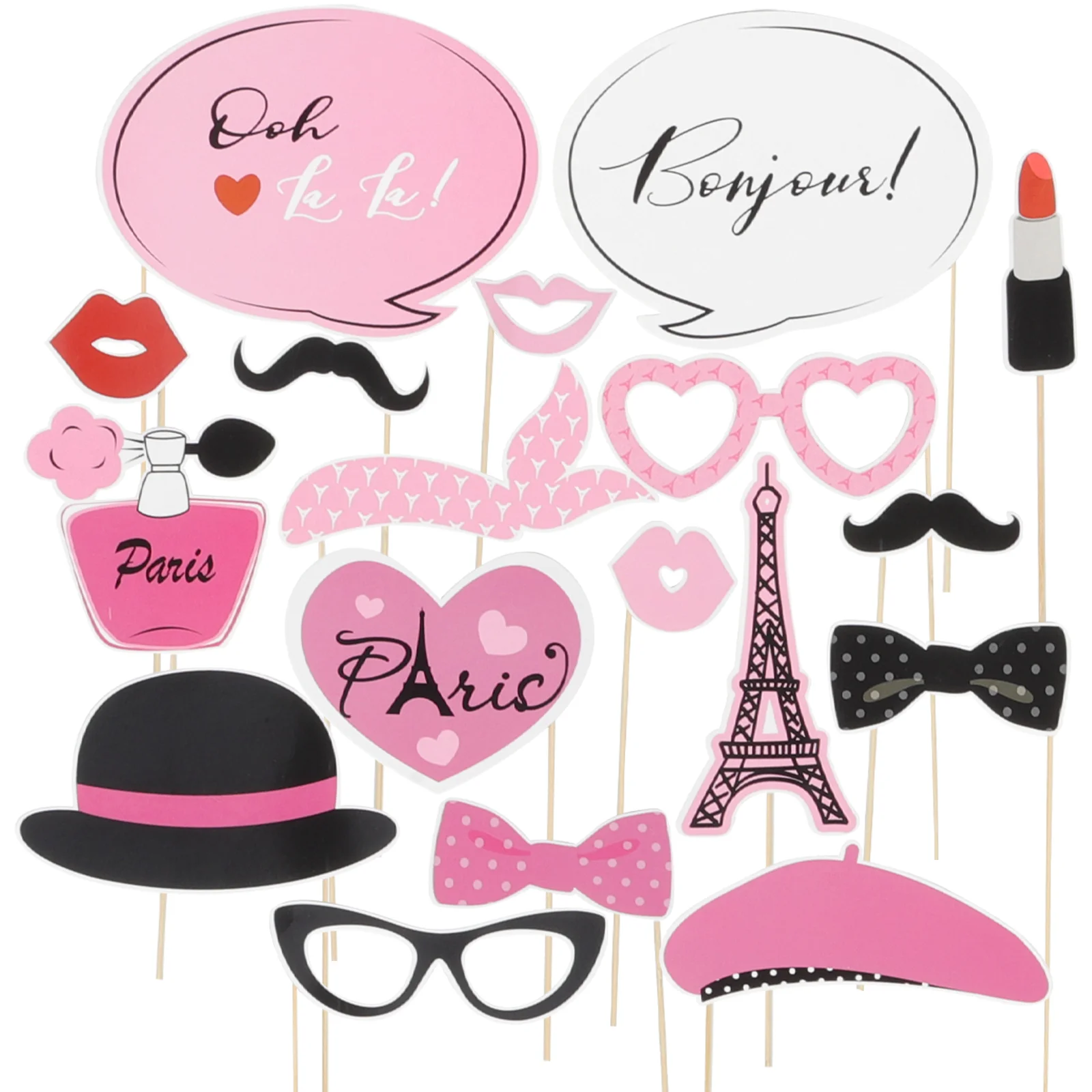 

Amosfun Paris Party Photo Booth Props Kit Paris Themed Decoration for Party Favors