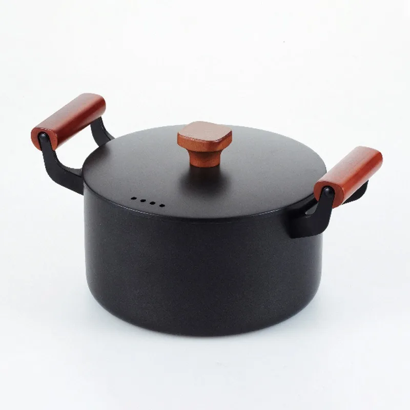 Non-Stick Iron Cookware Set, Multi-Purpose Home Kitchen Frying Pan & Saucepan with Lid
