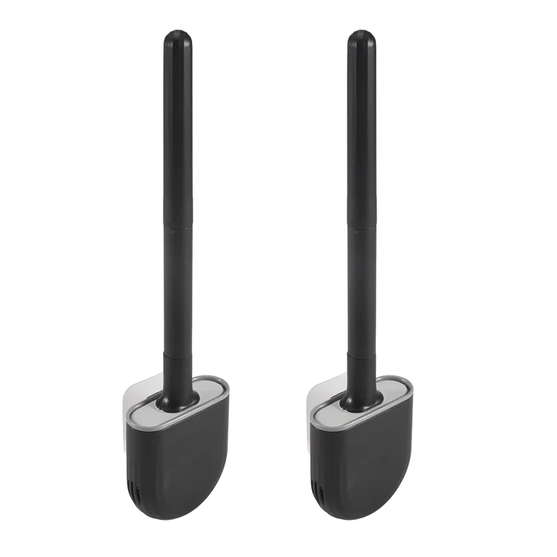 

A95G Premium Toilet Brushes & Holders, 2 Pack,Wall-Mounted (Without Drilling Holes), Deep Cleaner Silicone Toilet Brush
