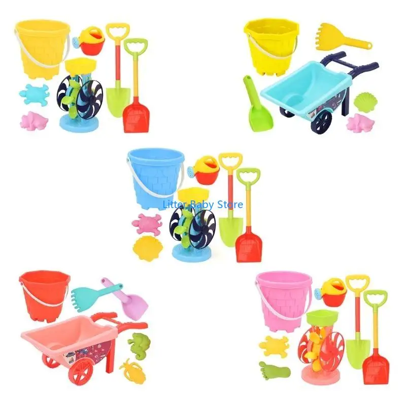 N80C مجموعة ألعاب الشاطئ للأطفال الصغار مجموعة ألعاب القلاع الرملية قالب الرمل لعبة دلو للأطفال هدية الصيف لعبة بناء الرمال لعبة
