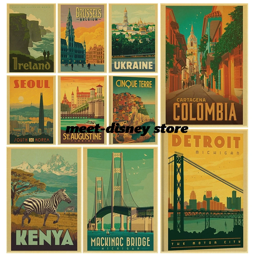 Funny Poster Travel Harajuku Laptop Luggage Personalized Creative Kraft Paper Decoration Harajuku Waterproof Creative Posters