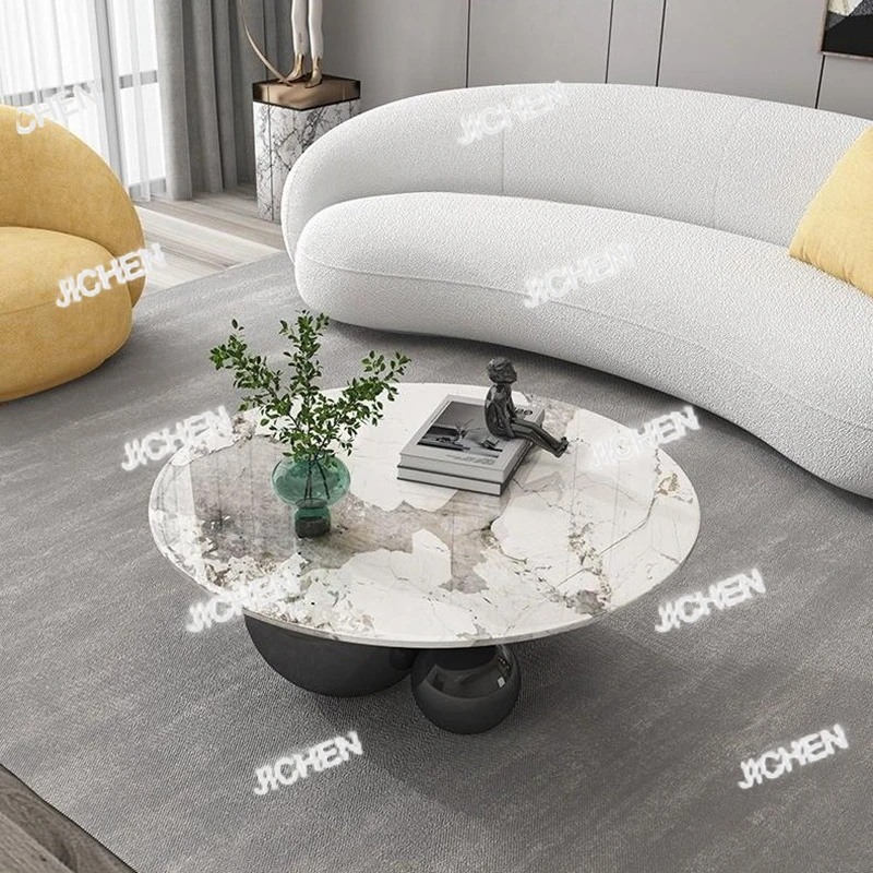 

HQC Designer Gold Black Center Base Table Living Room Furniture Stainless Steel Home Impact Space Marble Modern Coffee Table Ro