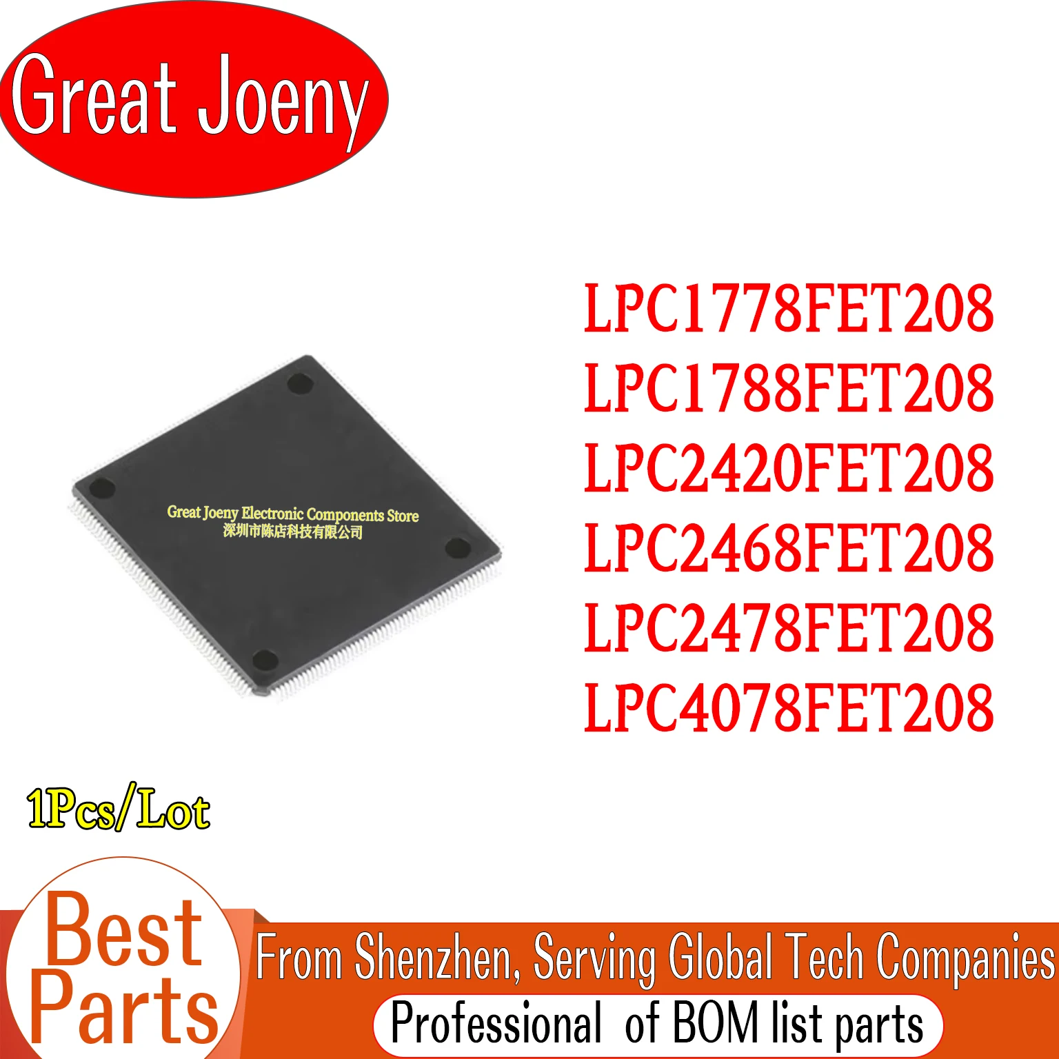 

100% New Original LPC1778FET208 LPC1788FET208 LPC2420FET208 LPC2468FET208 LPC2478FET208 LPC4078FET208 IC Chipset BGA-208