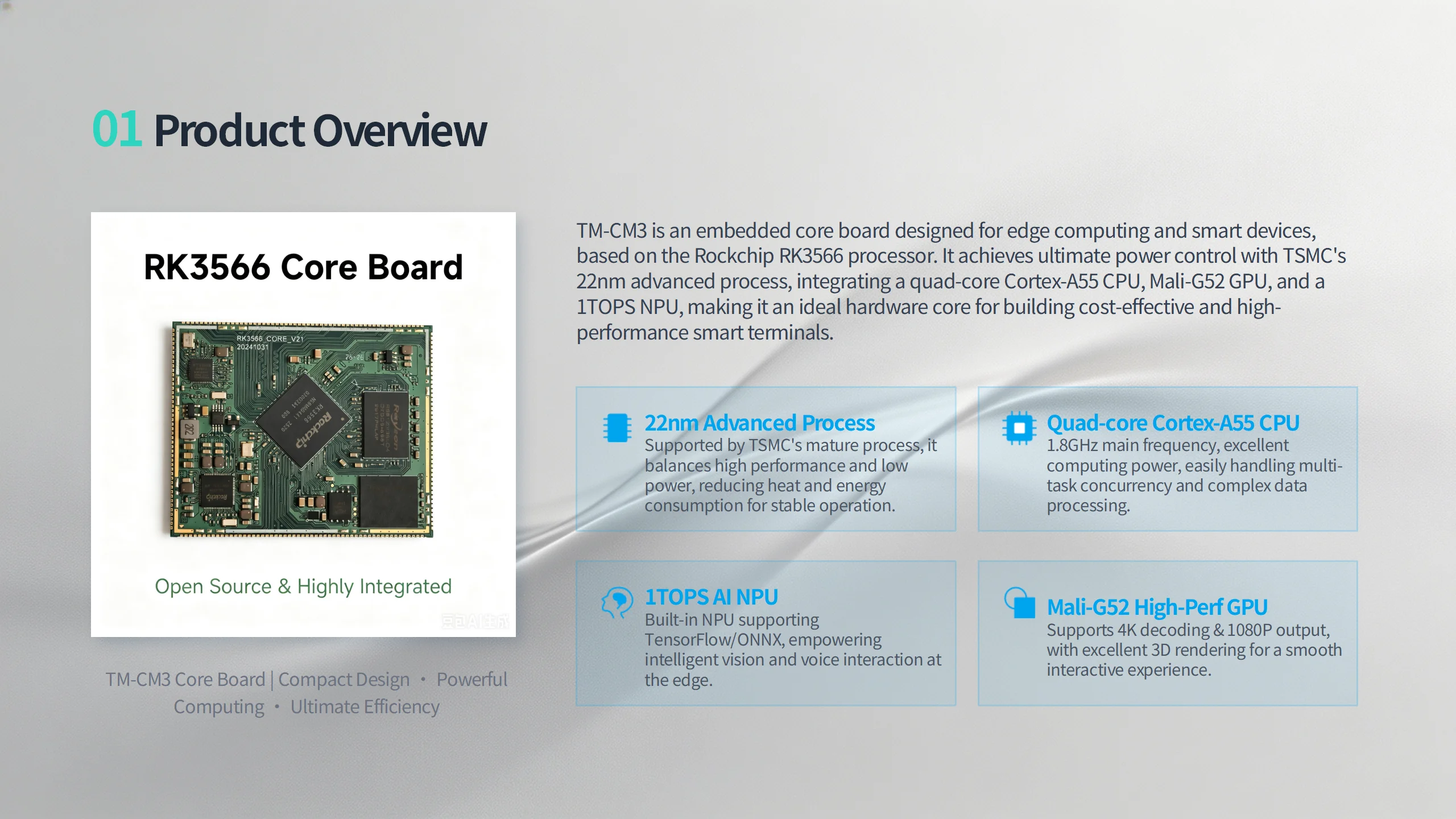 TM-CM3 RK3566 Core Board Modul 200 Pin Stanzloch-Design 2G/4G Optional DDR 32G EMMC Integriertes Gigabit PHY Open Source für Em – Detail 1