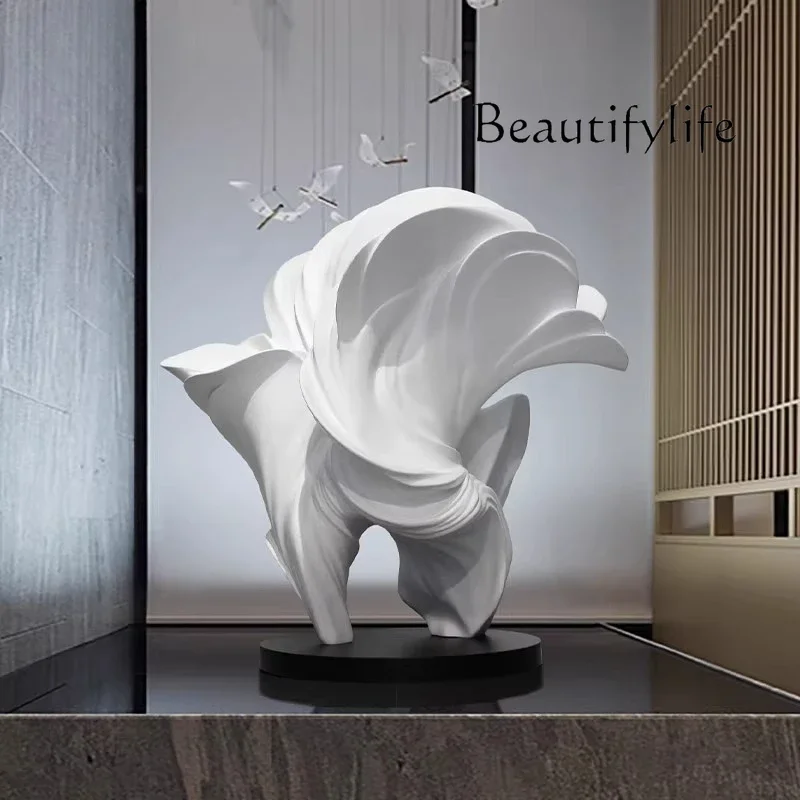 

HH Modern hotel decoration large floor sculpture lobby creative flower ornament fiberglass