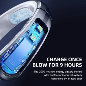 مروحة رقبة معلقة شاومي، مكيف هواء محمول، USB Type-C، شاشة رقمية LED، مراوح كهربائية عالية الطاقة، 8000 مللي أمبير، 2022 أفضل 6 مروحة رقبة Xiaomi مبيعا - No5