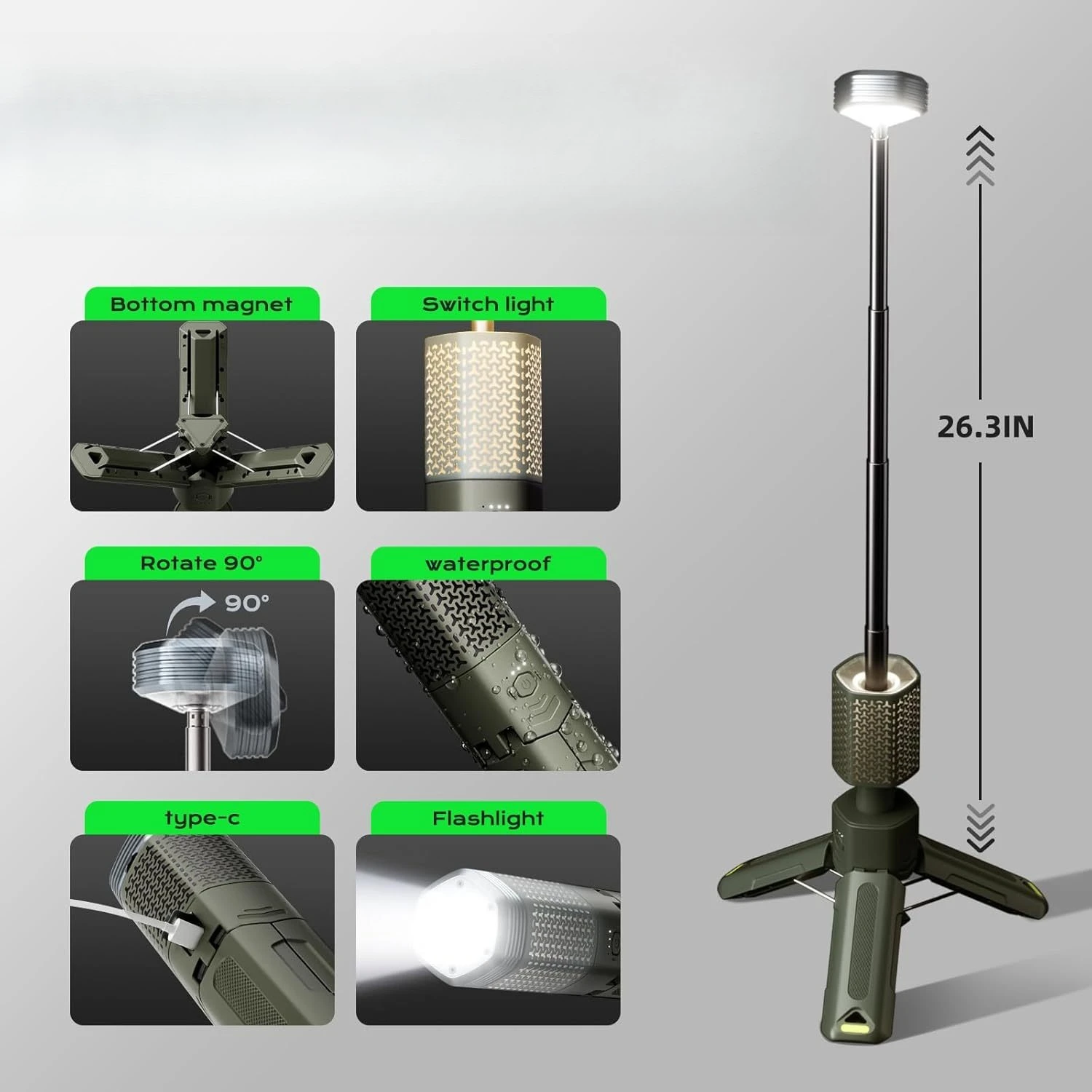 Ambient camping light led waterproof large capacity telescopic camping