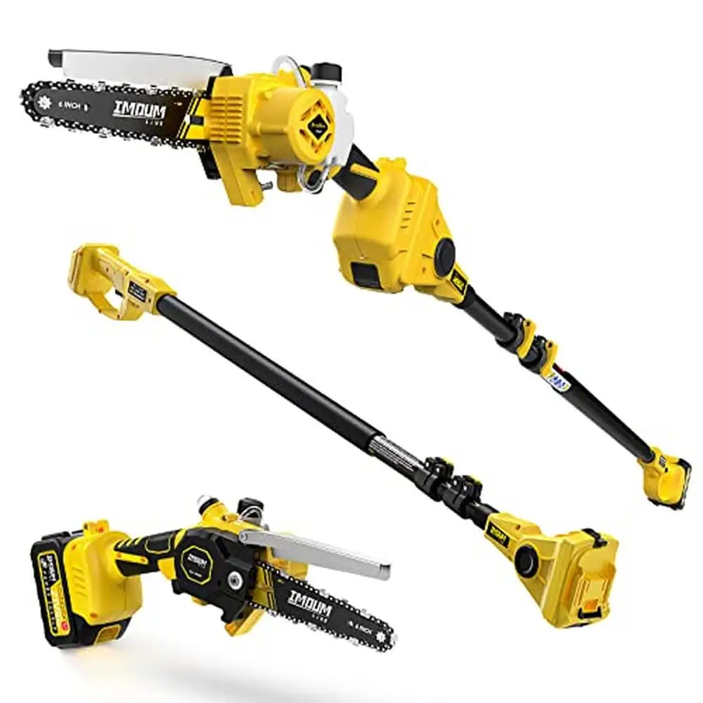 

Cordless Pole Saw Mini Chainsaw Brushless Chainsaw 6.9 LB Lightweight 21V 3.0Ah Li-ion Battery 6" Cutting Overhead Reach