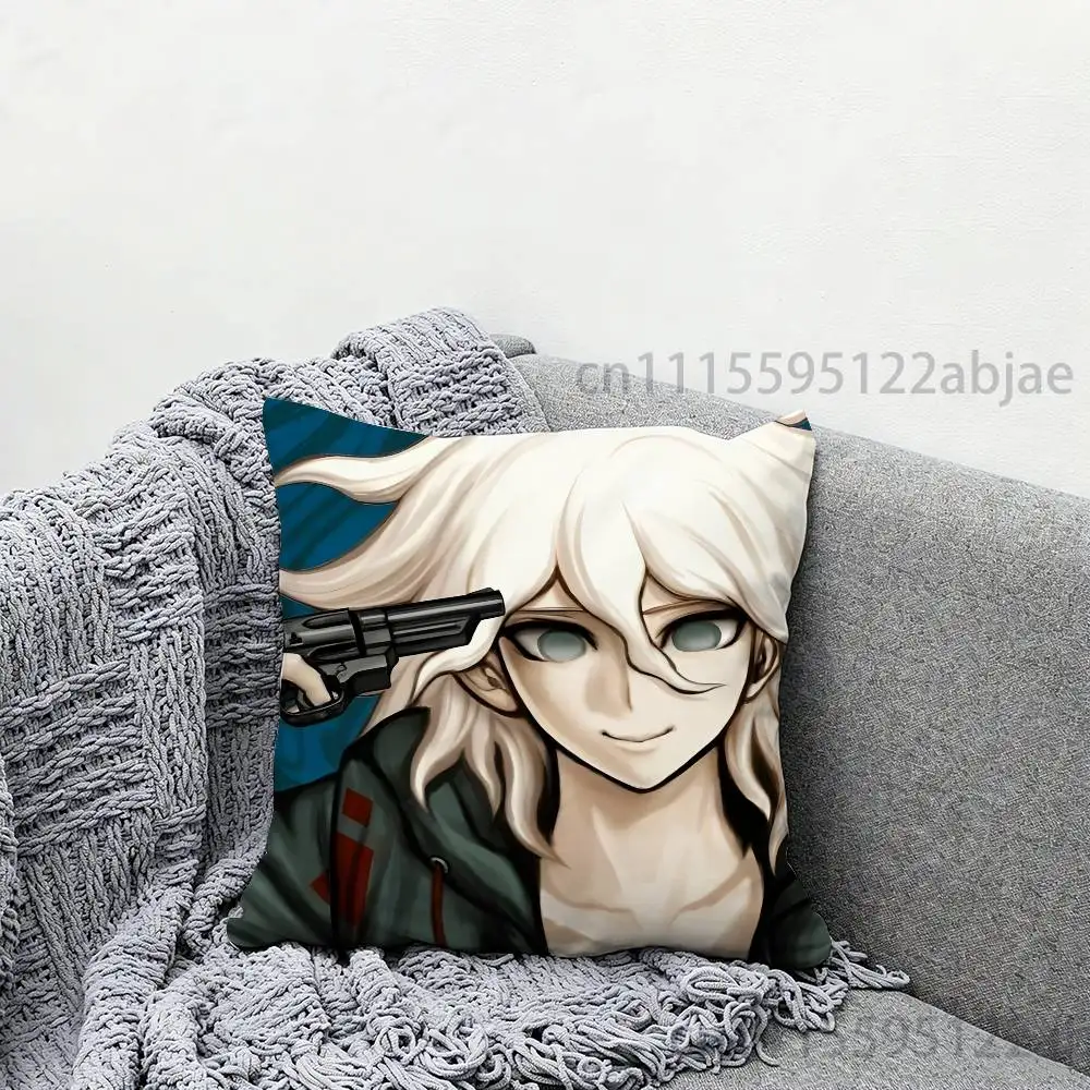 N-Nagito Komaeda D-Danganronpa Throw Pillow Case Decoration Bed Custom Square Pillowcase Pad Cover