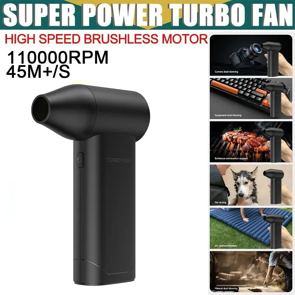 

Mini Turbo Jet Fan Electric Air Duster With 3 Gear Adjustable 130000RPM Wind Speed 52m/s Car Computer Cleaning Blower Tool