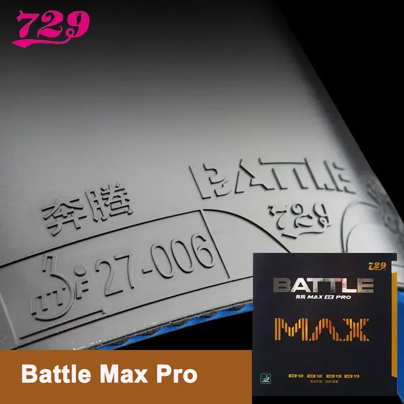 

Friendship 729 BATTLE MAX PRO Table Tennis Rubber Pips-In High Sticky Ping Pong Rubber with Sponge Strong Rotation ITTF Approved