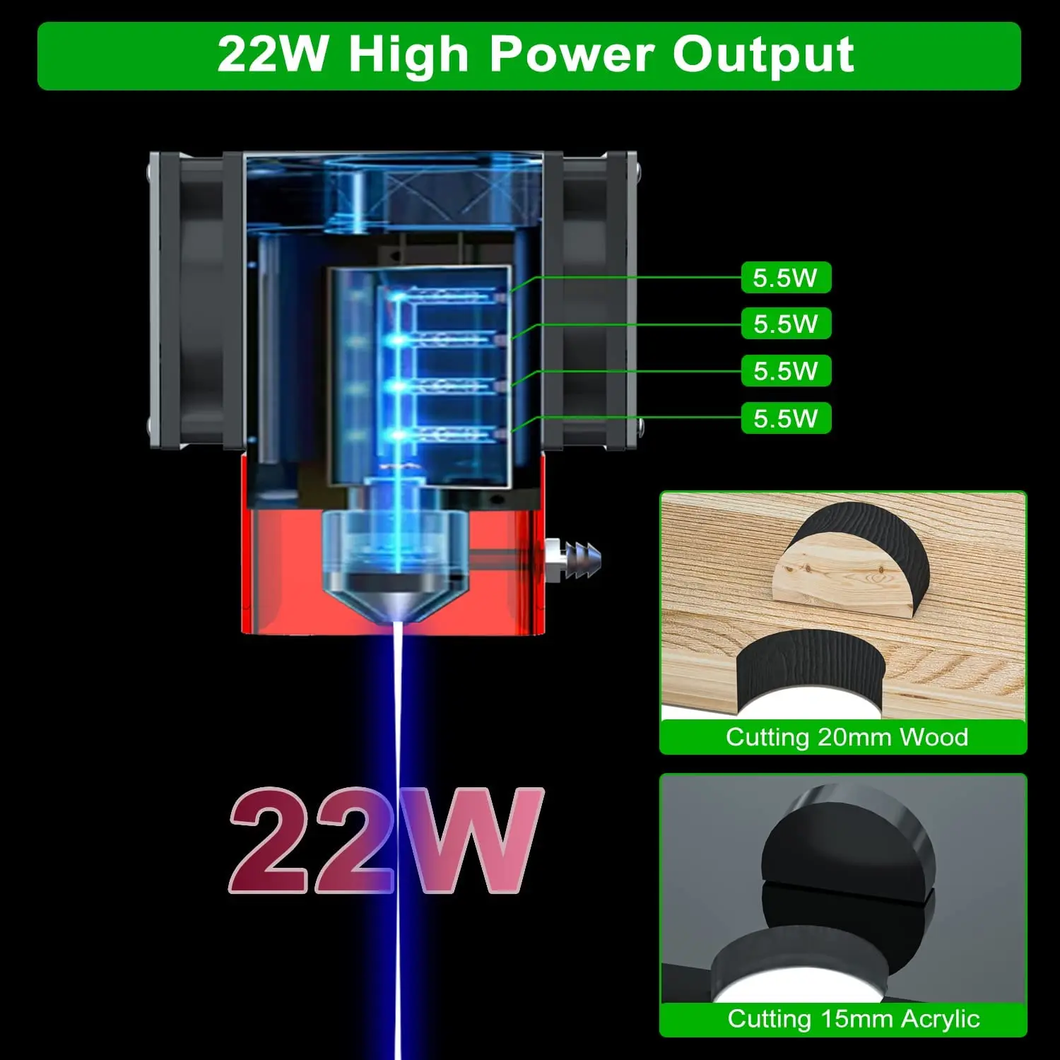 ZBAITU-Gravador a Laser Estender 4 Diodos, Cortador CNC, M81, 80x80cm, Roteador De Madeira De Metal 3D, Máquina De Gravura com Bico De Assistência De Ar, 20W