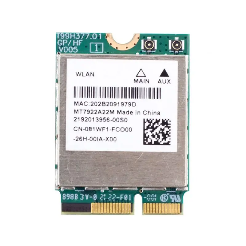 

A29F-Wifi 6E MT7922 M.2 Wireless Card 5374Mbps Bluetooth 5.2 Network Adapter 802.11Ax 2.4G/5G/6Ghz Wifi Card For Win10 Win11