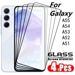 1/2/3/4PCS Volle Abdeckung Glas Für Samsung A55 Glas Samsung Galaxy A55 Gehärtetem Glas 9H Screen Protector Samsung A55 A52 A53 A54