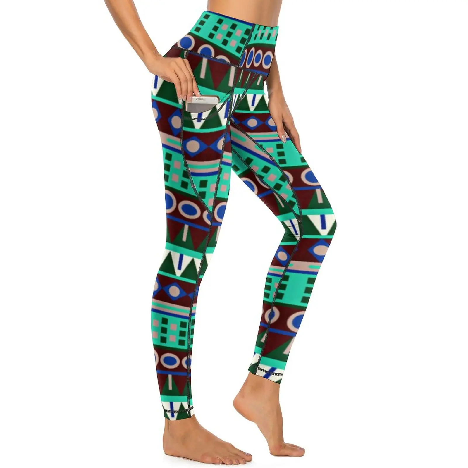 Retro African Tribal Yoga Pants Sexy Vintage Print Design Leggings Push Up Workout Leggins Lady Breathable Stretch Sports Tights