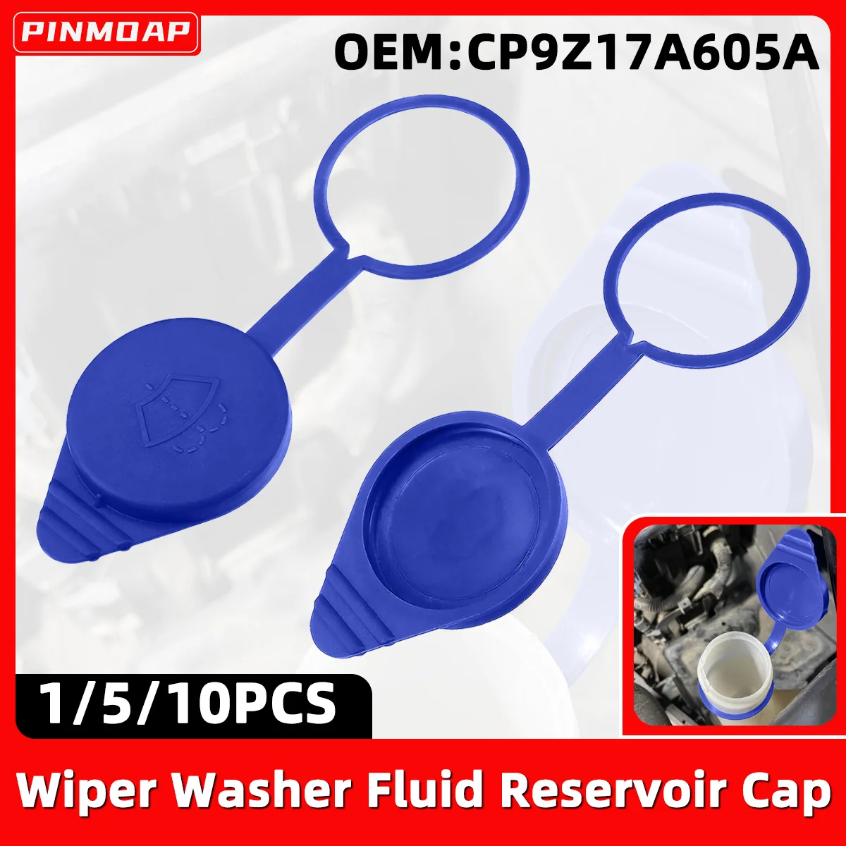 PINMOAP Auto-Wischflüssigkeitsbehälterdeckel CP9Z17A605A, geeignet für Ford Focus 2012–2018, Ersatz für Reinigungsflüssigkeitsdeckel