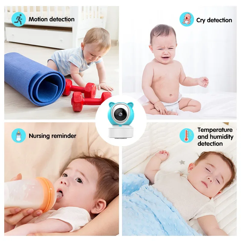 1080P HD Tuya App Smart Home Security Baby Crying Detection Temperature & Humidity Detection Indoor Baby Wifi Camera