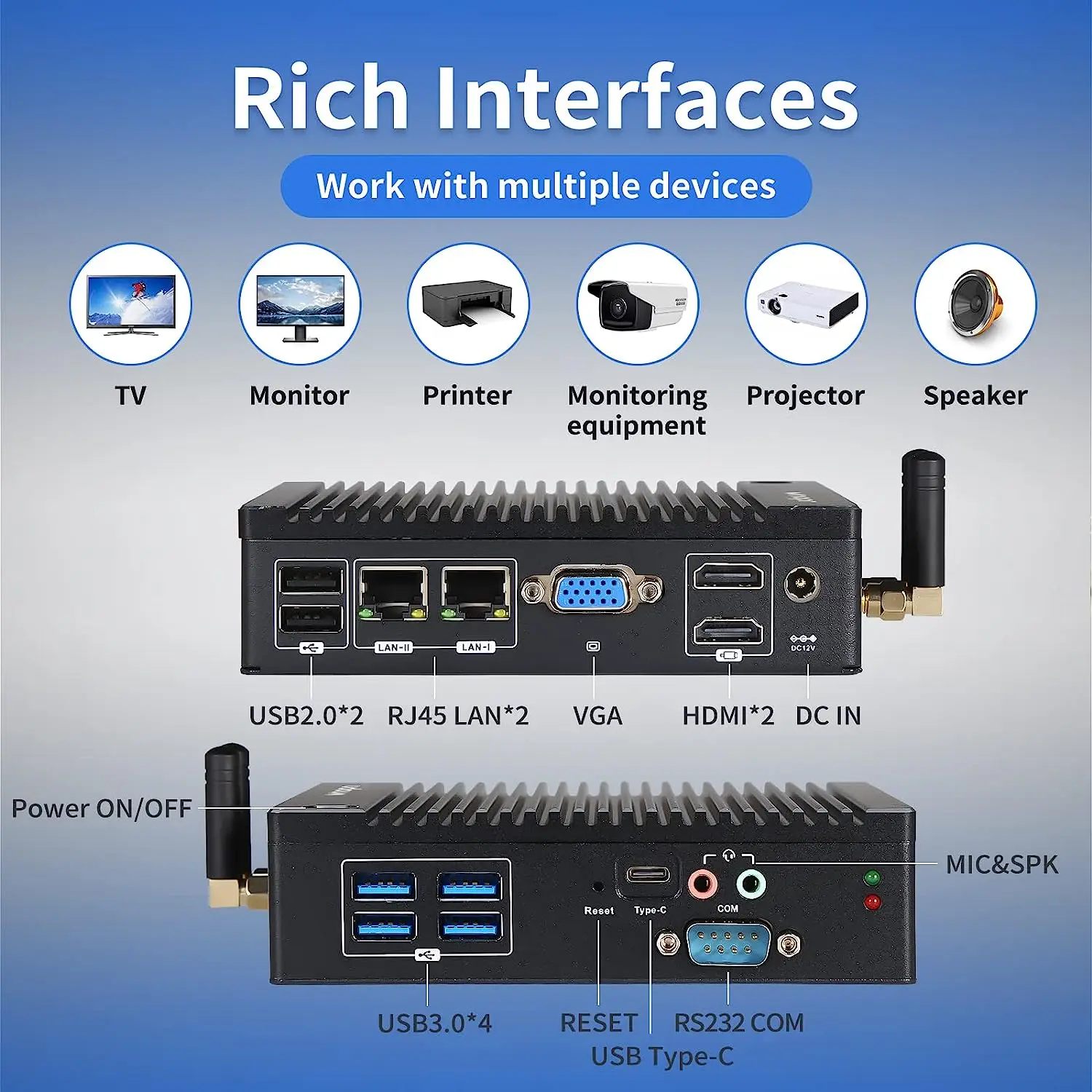 Vnopn Fanless Kleine Computer Intel Quad Core N3150 2 * Hdmi 2 * Lan 1 * Vga Mini Edge Computing Pc