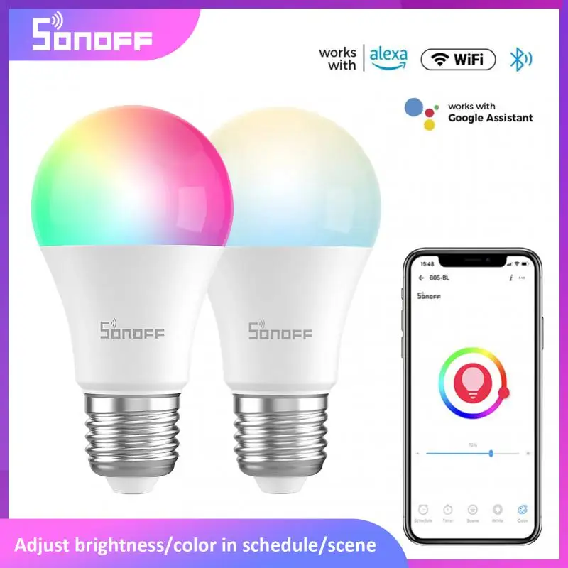 SONOFF B05/B02 Wifi Smart Light Bulb E27 RGB LED Lamp Dimmable Night Light EWelink APP Voice Control For Google Home Alexa