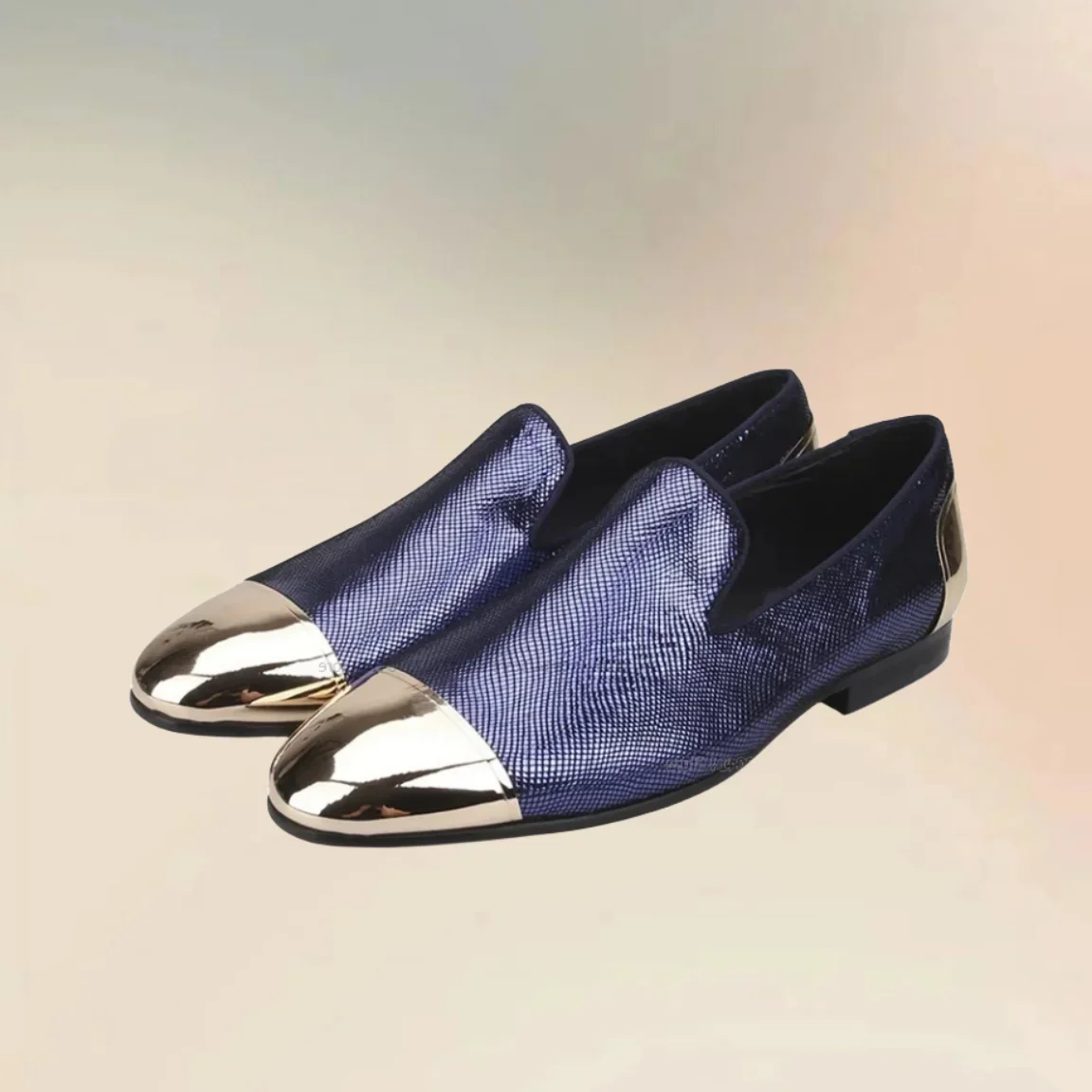 

Front and Rear Metal Decor Giltter Men Shoes Sheepskin Formal High Quality Men's Shoes Fashion Novel Party Dress Low Top Shoes