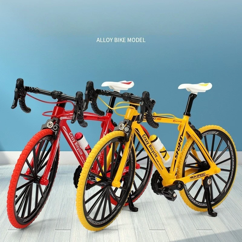 1:10 Mini Alloy Bicycle Model Diecast Metal Finger Racing Mountain Bike Folded Cycling Ornaments Collection Toys For Children