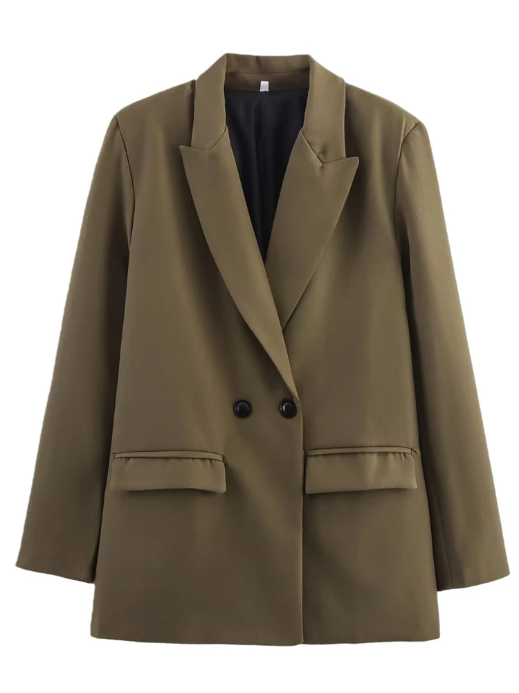 

Весна 2026, женский свободный крой, длинный двубортный костюм-свик, Jaet, повседневное женское пальто из ткани