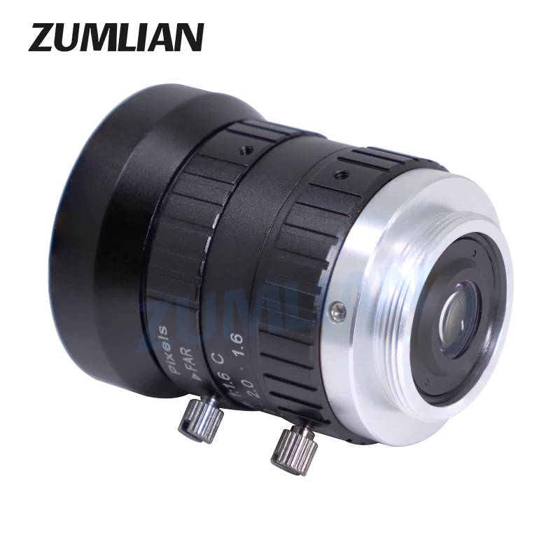 ZUMLIAN 5mm Wide-Angle Lens 5MP 1/1.7 Inch for IMX226/IMX178 Sensor Camera F1.6 Manual Iris C Mount FA Lens Machine Vision