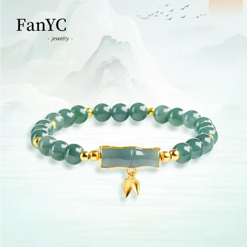 

Natural Jadeite Blue Water Step-by-Step Ascension Bracelet S925 Silver Setting Exquisite Ice-type Jadeite Bracelet Ladies' Gift