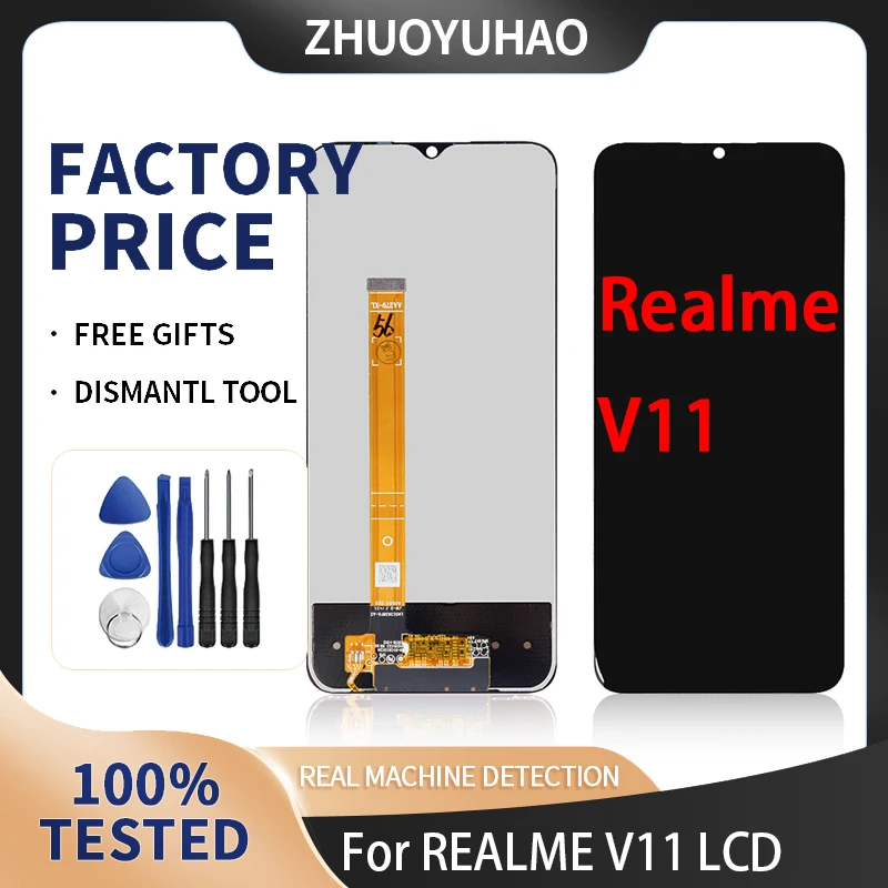 

ЖК-дисплей 6,52 дюйма для Realme V11, сменный ЖК-дисплей, сенсорный экран для Realme V11/V11s, ЖК-экран с дигитайзером в сборе