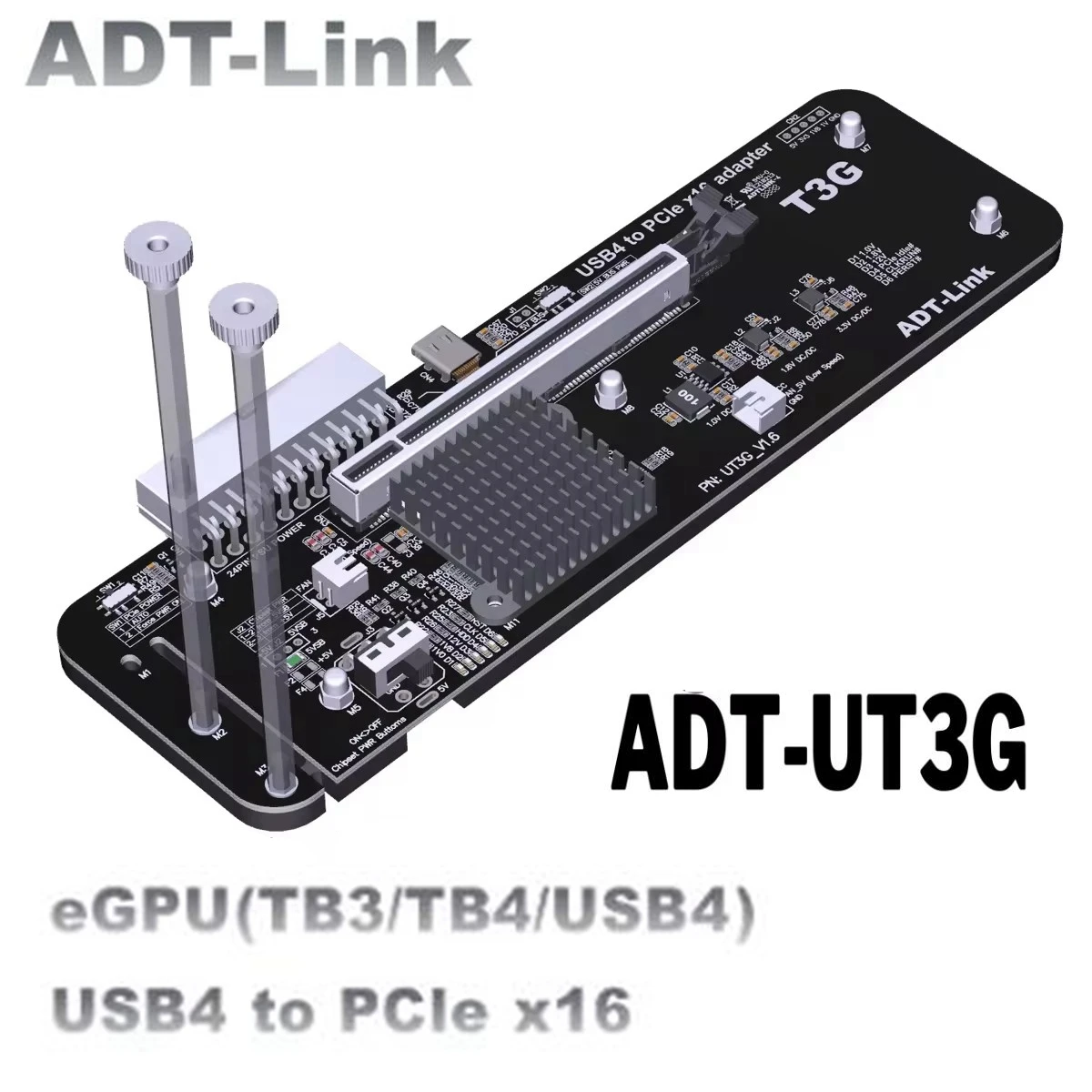 

ADT UT3G USB4 для NUC ITX STX Видеокарта для ноутбука Внешняя док-станция для графического процессора USB 4,0 к адаптеру PCIe X16 eGPU для ноутбука Thunderbolt4/3