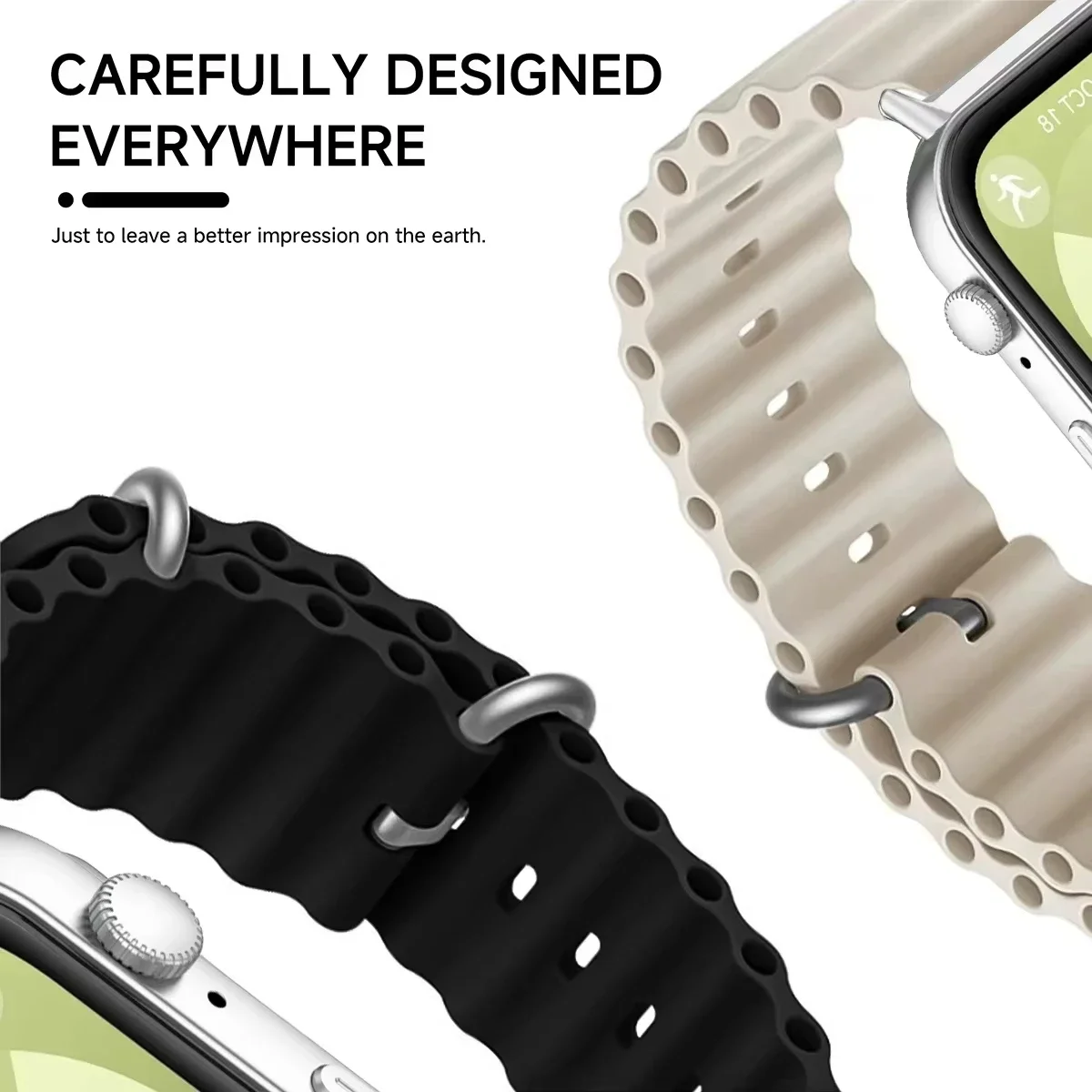 Huawei Watch Fit 3/4/4 Pro用オーシャンシリコンストラップ、ブレスレット、スポーツウォッチバンド、リストバンド