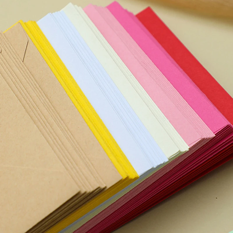 

50pcs/lots 12.5x12.5cm Colorful Envelopes for Wedding Invitation Small Business 120g Paper Stationery Supplies Storage Bag