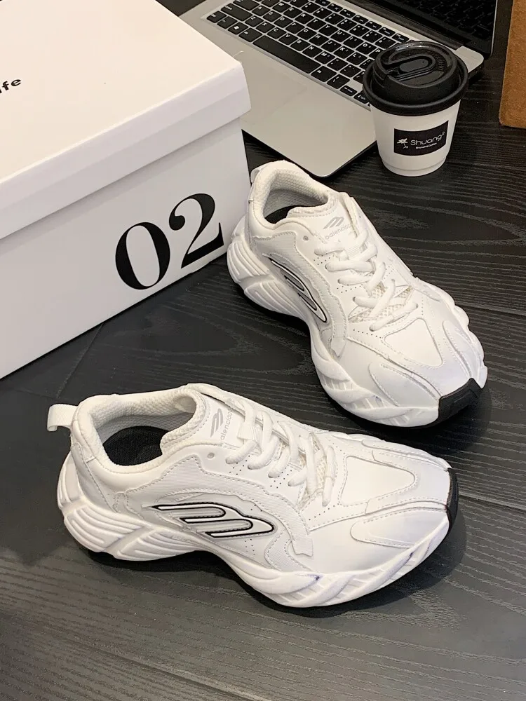 

Chunky-Soled Trainers: Comfortable and Versatile, Suitable for Both Men and Women, Perfect for Walking; Stylish Casual Shoes