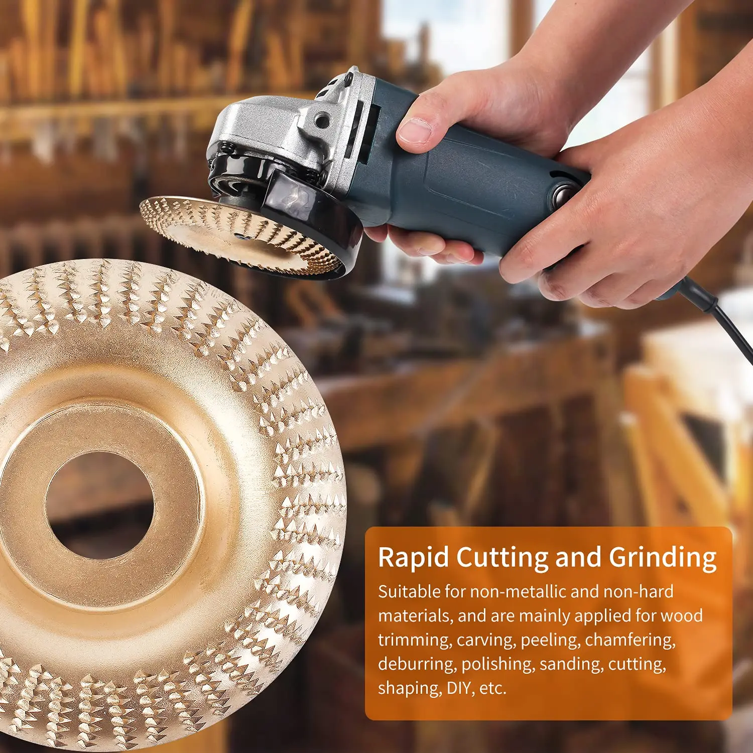 

1 шт. деревообрабатывающий шлифовальный и полировальный круг, многофункциональный абразивный инструмент для формовки, абразивный диск с внутренним диаметром 22 мм.