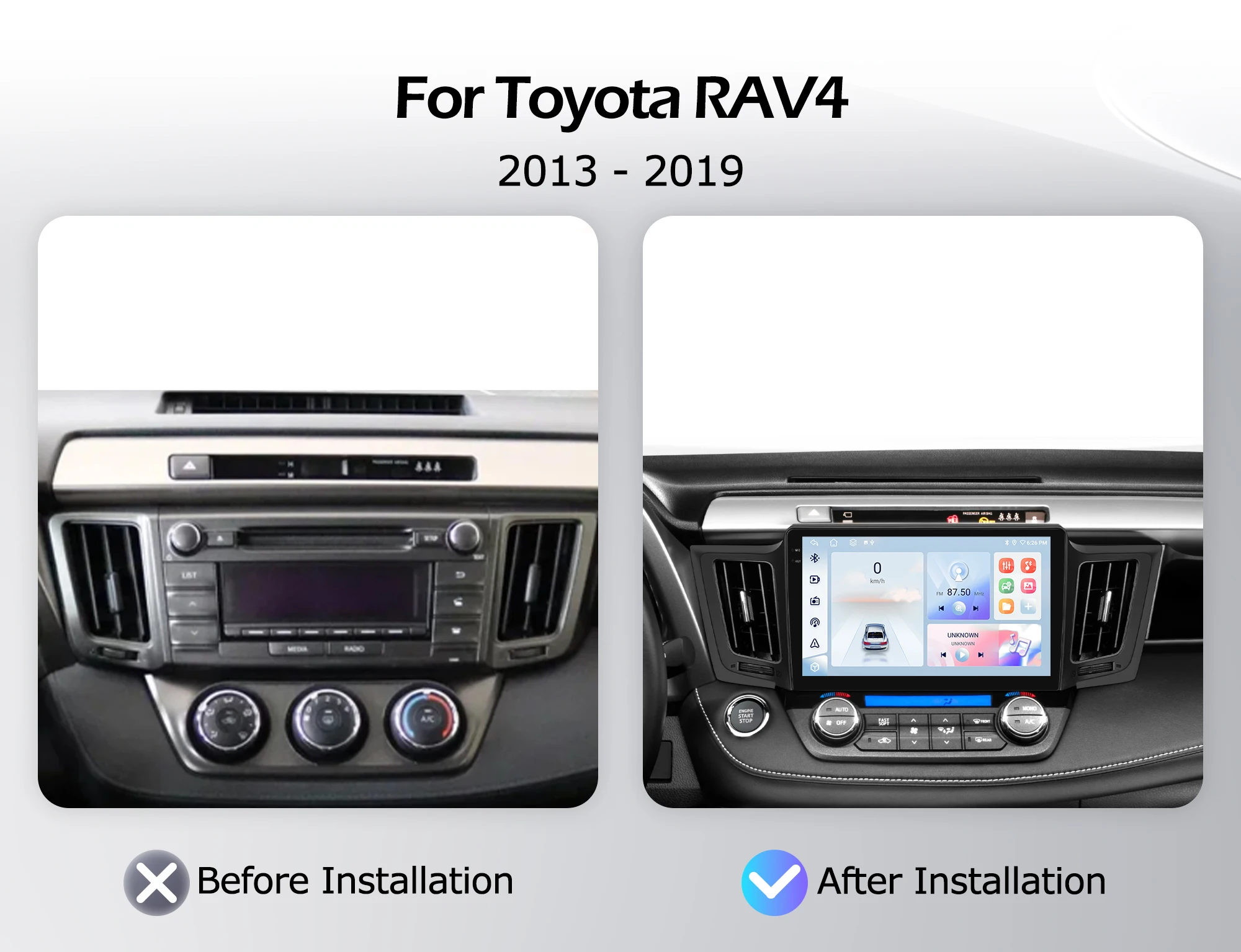 Android 16 Bluetooth For Toyota RAV4 2013-2019 Car Radio Lntelligent Multimedia Player Auto Wireless CarPlay WIFI 4G DSP GPS
