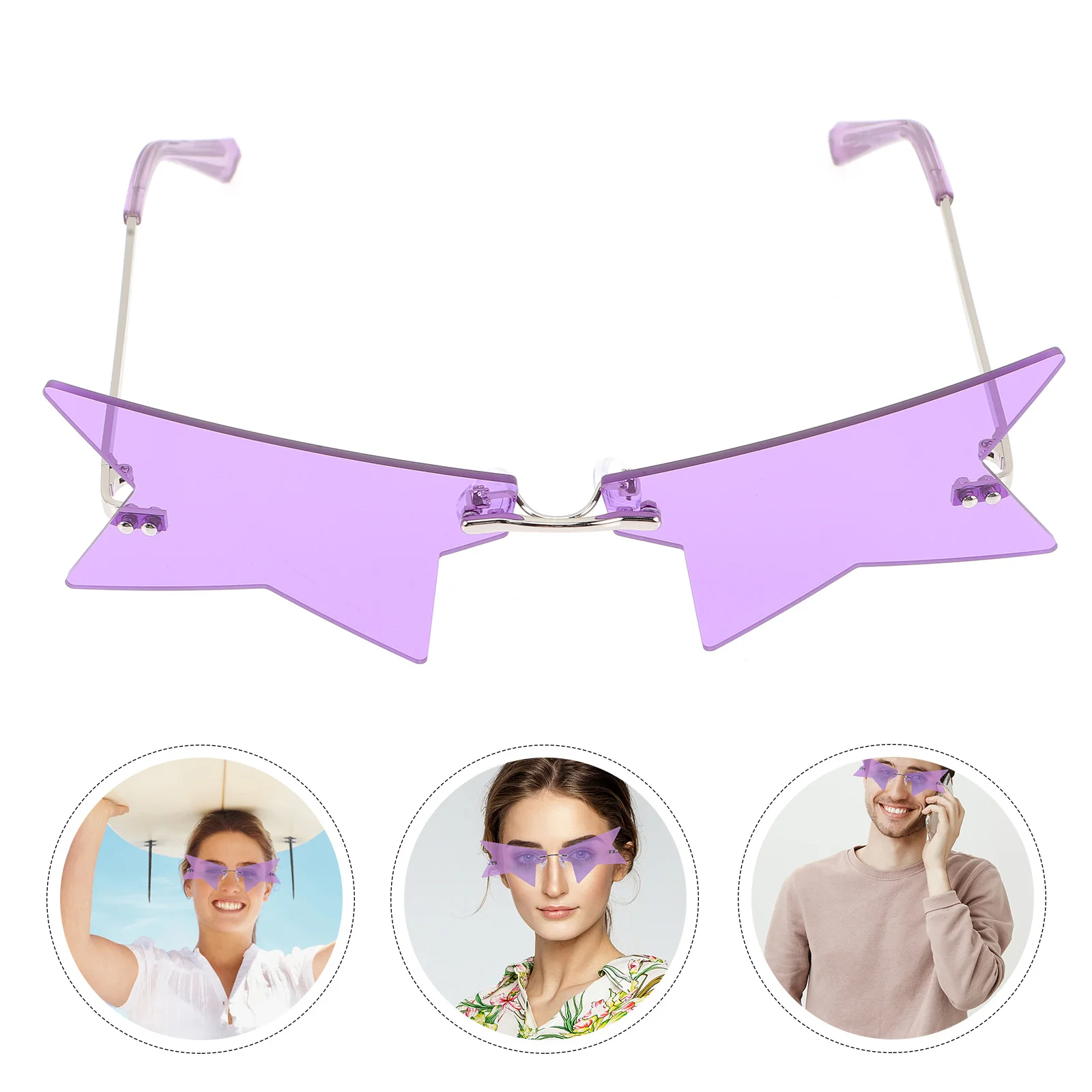 

Funny Sunglasses Rimless Design Comfortable Alloy Frameless Sunglasses Party Photoshoot Accessories Women Men Vacation Eyewear