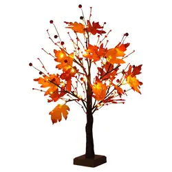 LED Artificial Maple Leaves Tree Lamp, USB Xmas Tree, Luzes de mesa para férias Garden Yard Party Decor, 23