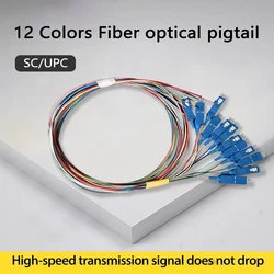 SC/UPC 12 colori cavo a treccia in Fibra ottica 0.9mm FTTH cavo Patch in Fibra ottica Single Mode Fibra Optica Pigtail per Modem.5M