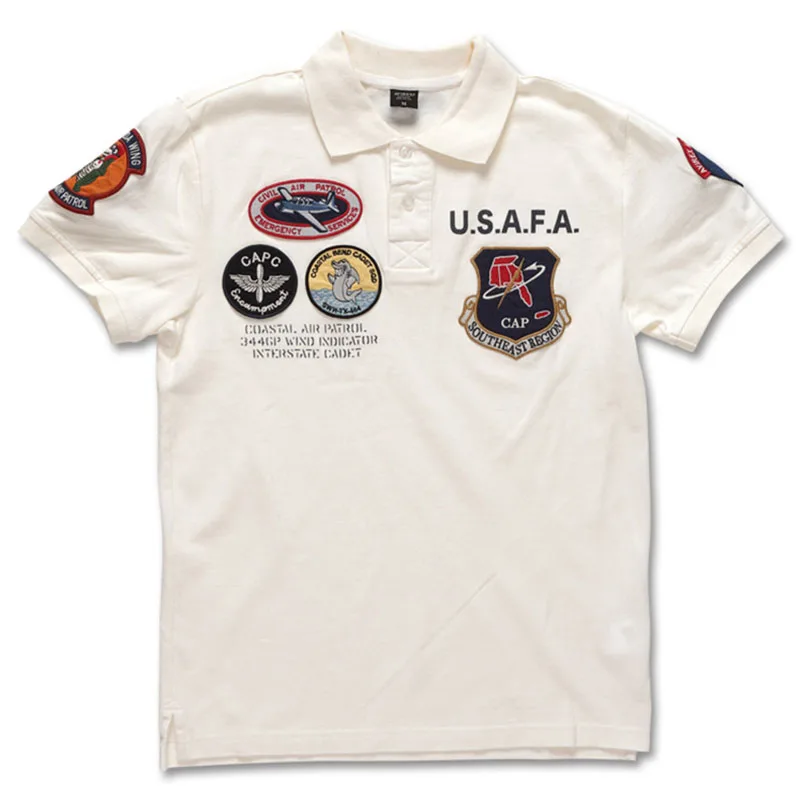 

Мужская летняя футболка-поло MA1 с коротким рукавом, футболка с вышивкой в ​​военном стиле для мужчин