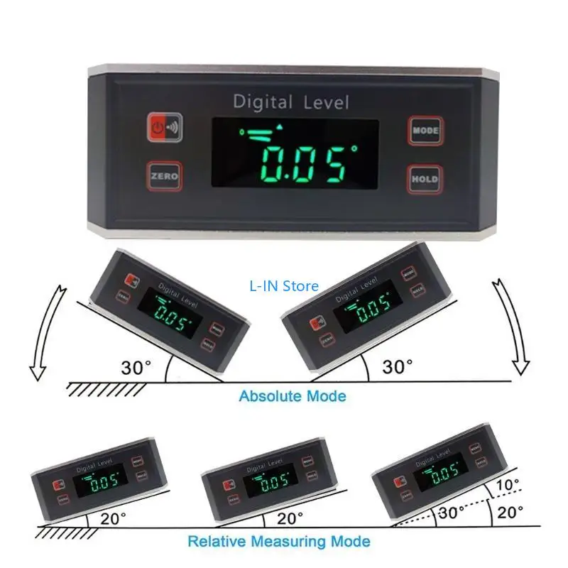 傾斜計デジタルプロトラクター角度ファインダーレベルの傾斜計磁気0°〜360°