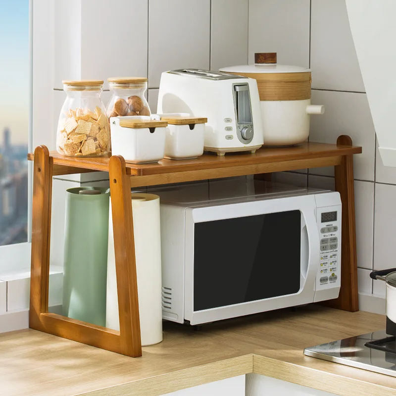 Kitchen Shelf Countertop Seasoning Rack Microwave Oven Shelf Dishes Seasoning Storage Rack Supplies Household Daquan