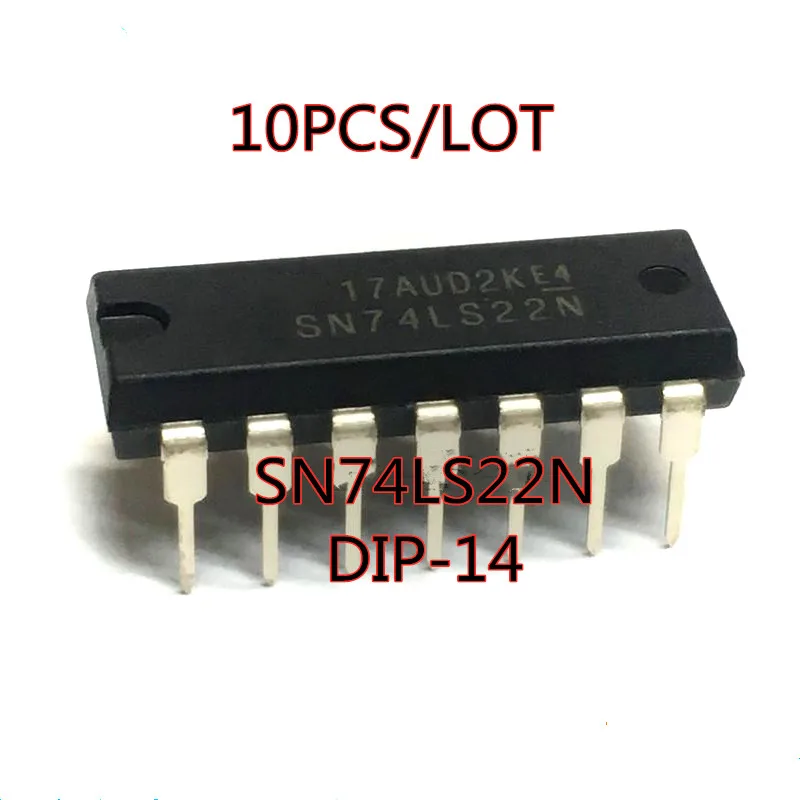 10PCS/LOT 74LS22 SN74LS22N HD74LS22P DIP-14 digital logic chip  New In Stock