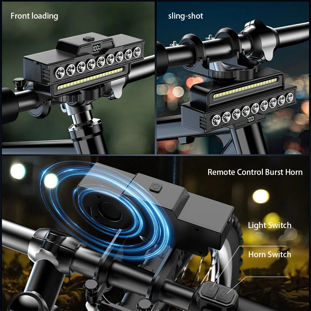 Feu avant de vélo, Rechargeable par USB, pour vtt, vélo de montagne, 1600lm, phare de vélo, lampe de poche, feu arrière pour Scooter et cyclisme