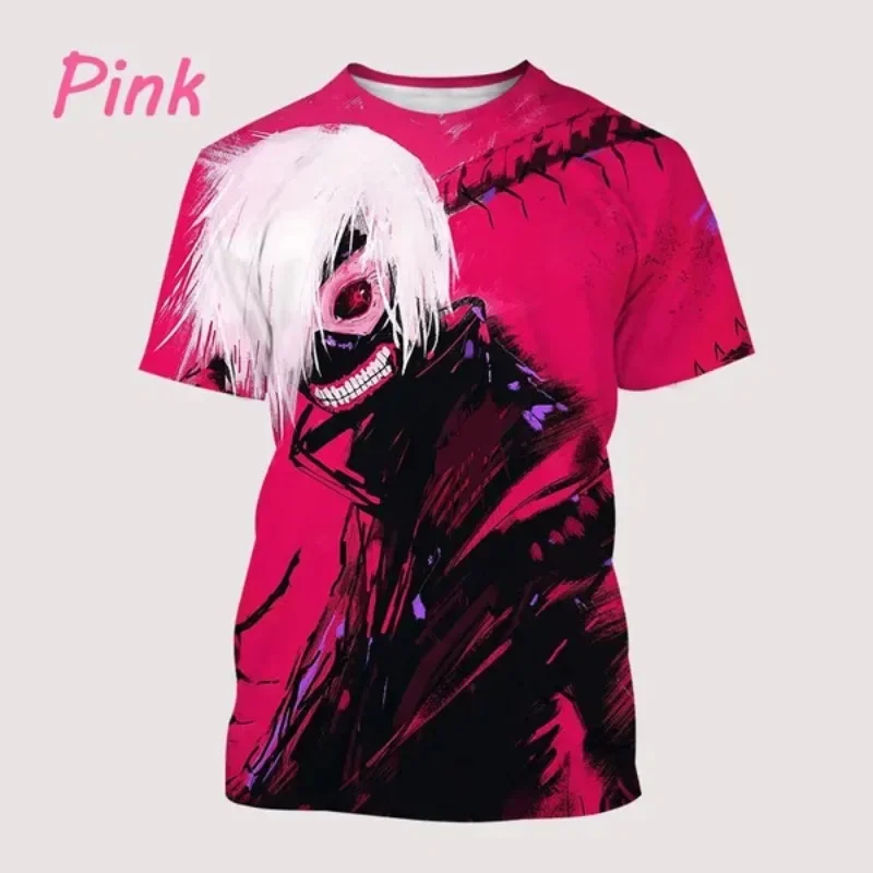 Kanagi Japanese Anime Tokyo Ghoul Classic 3D Printing Fashion T-shirt Summer Casual All-match Short-sleeved Tops Popular Wear