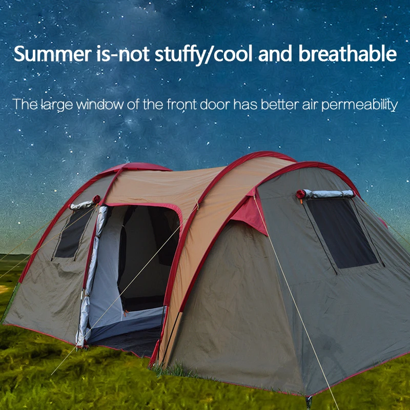 Camping 5-8 people waterproof sun protection double tent breathable ventilation outdoor camping tent automatically installed