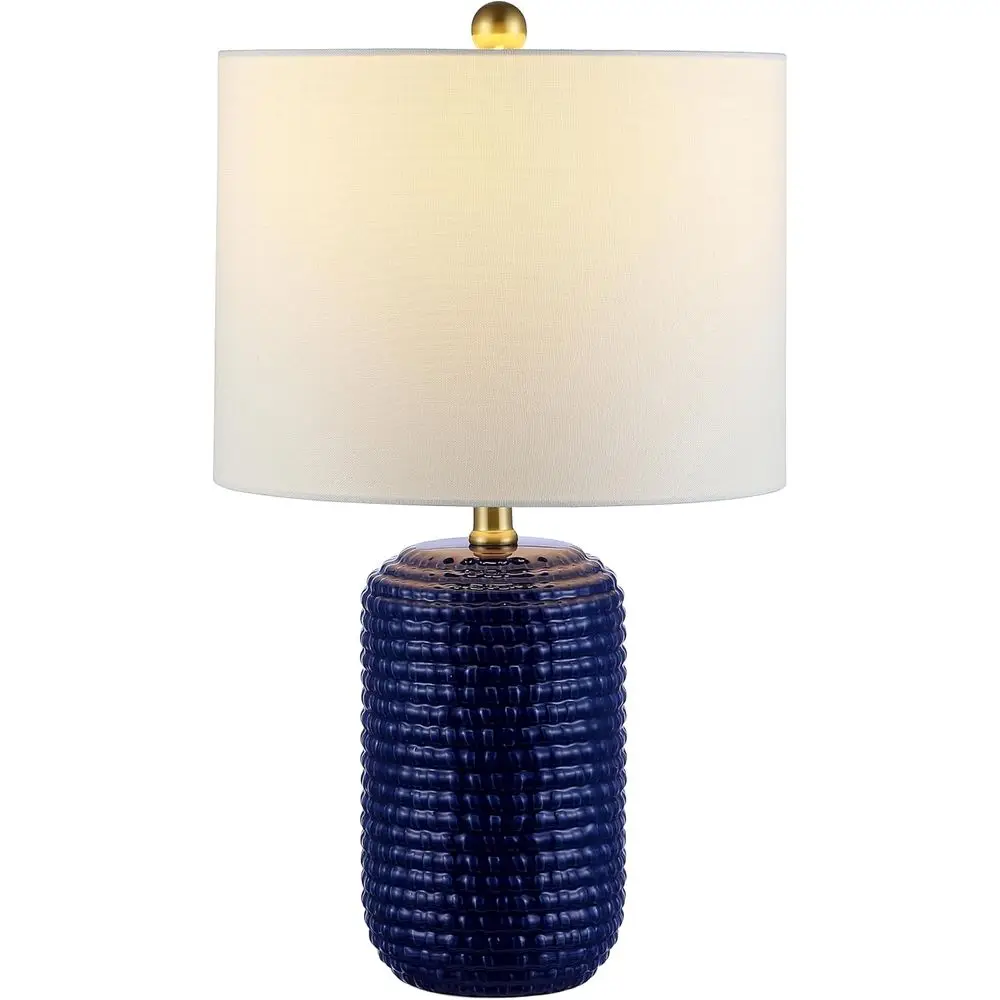 Navy Blue 22-inch LED Table Lamp Set for Bedroom, Living Room, and Office (2 Pack with Bulbs)