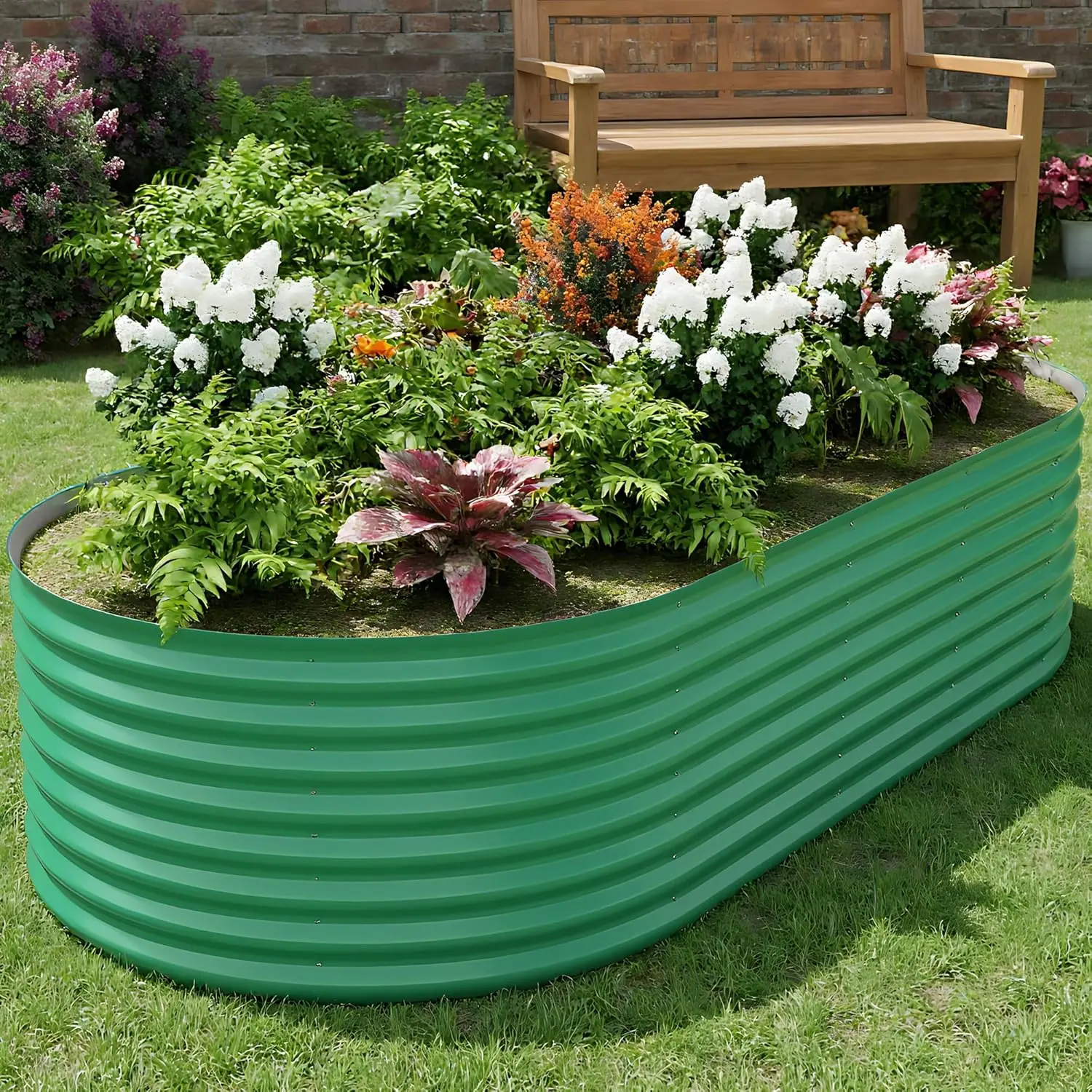 

6x3x2ft Galvanized Raised Garden Bed Outdoor, 24" Tall Metal Planter Box for Flowers Herbs Vegetables, Rust-Resistant Raised Gar