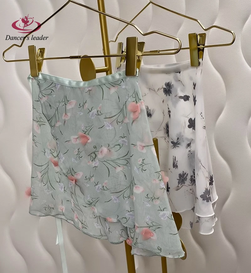 Jupe courte de Ballet avec motif imprimé qui ne se décolore pas, jupe de danse pour femmes, jupe d'entraînement de gymnastique, jupe lyrique pour adultes