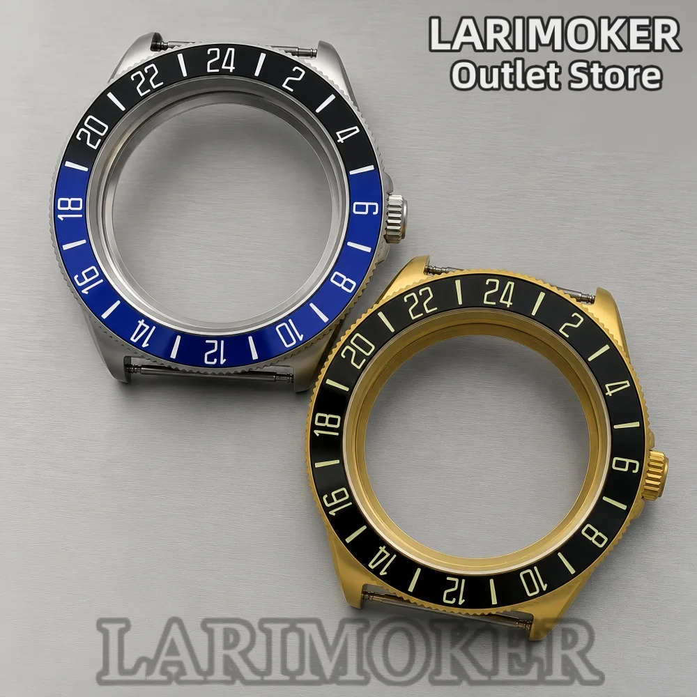 LARIMOKER 40mm Automatic Dive Watch Case Matte Stainless Steel 24H Ceramic Bezel Domed Sapphire Fit NH34 NH35 NH36 ETA PT5000